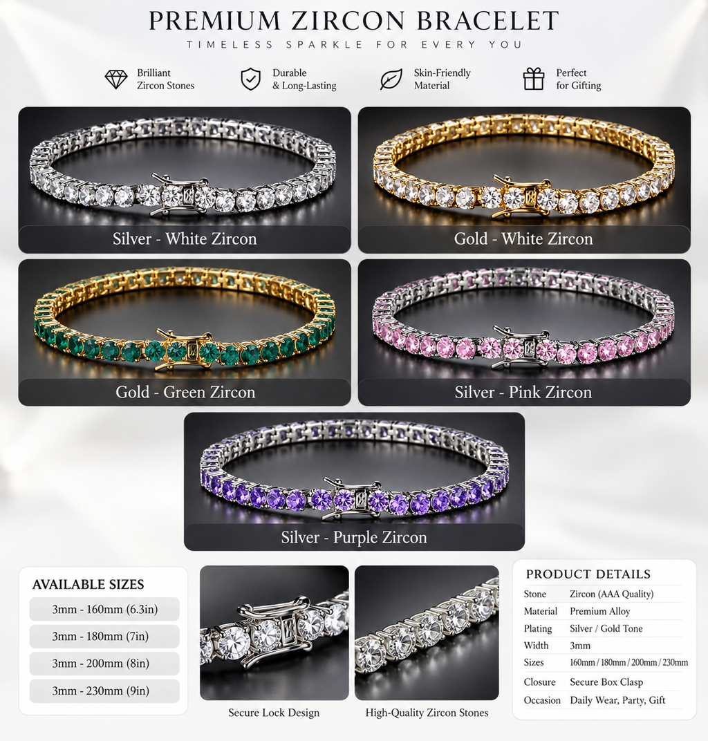 Vayqora™ White Zircon Tennis Bracelet – Elegant Sparkle